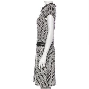 St. John Black and White Weave Knit Dress